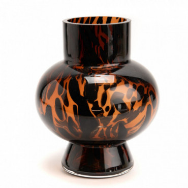 Vase Marron Mouchete Noir H18