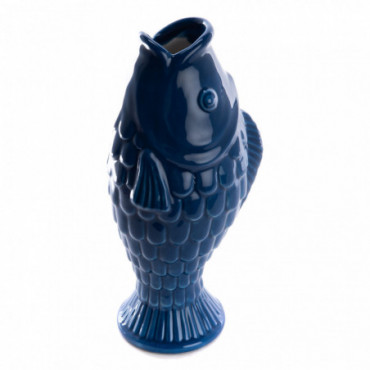 Vase Poisson Bleu H29