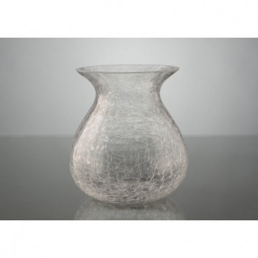 Vase Oignon Craquele H18 Transparent