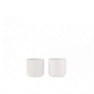 Cachepot Gen Ceramique Blanc Extra Petit x2