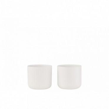Cachepot Gen Ceramique Blanc Petit x2