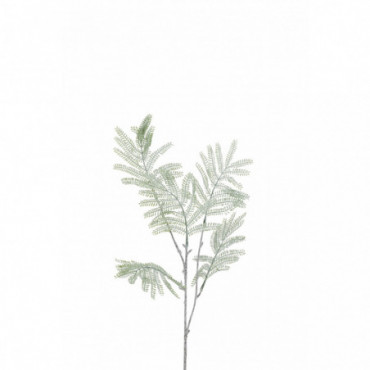 Branche Mimosa Feuilles + Paillettes Plastique Vert