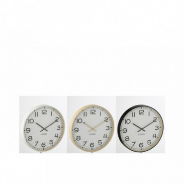 Horloge Murale Ronde Plastique Beige/Blanc/Noir Petit x3