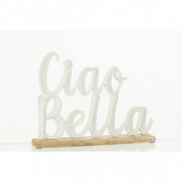 Ciao Bella Sur Socle Aluminium Blanc Grand