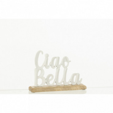 Ciao Bella Sur Socle Aluminium Blanc Petit