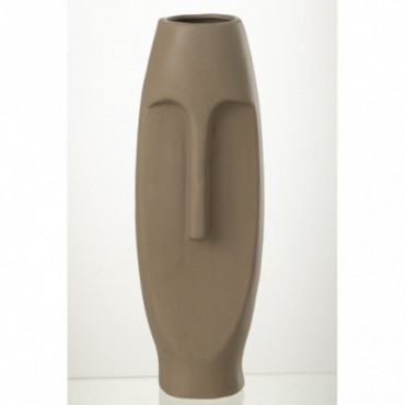 Vase Face Terracotta Brown Grand
