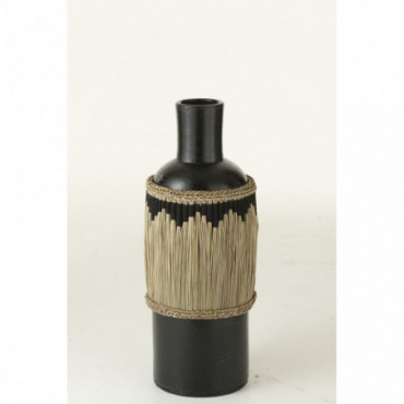 Vase Motifs Terracota/Herbes Noir/Nataurel