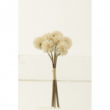 Bouquet Dahlia 7 Tetes Plastique Blanc