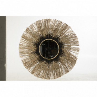 Miroir Melissa Paille Naturel/Noir Grand