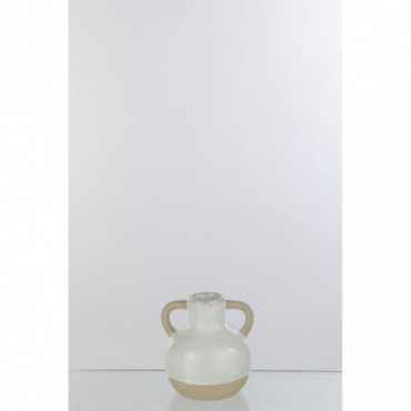 Vase Handles Porcelain Blanc/Beige