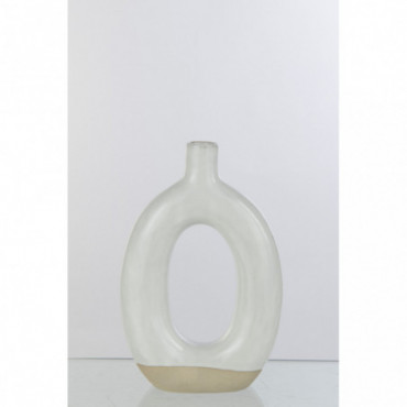 Vase Circle Porcelaine Blanc/Beige Grand