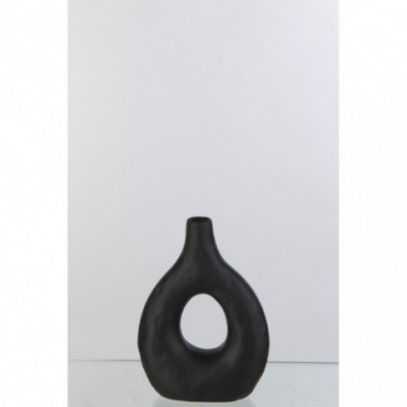Vase Circle Sable Glaze Porcelaine Noire