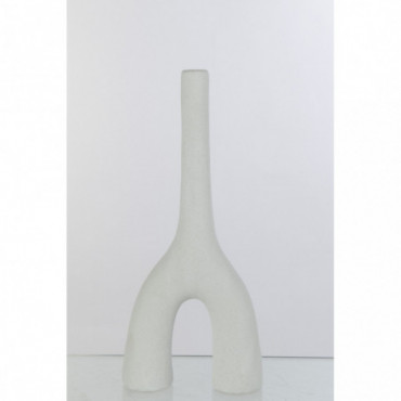 Vase Jambes Sable Glaze Porcelaine Blanc Grand