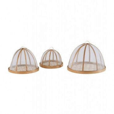 Cloches Couvre-Plats Bambou x3