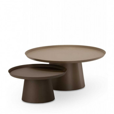 Tables Basses Soma Beige/Taupe x2