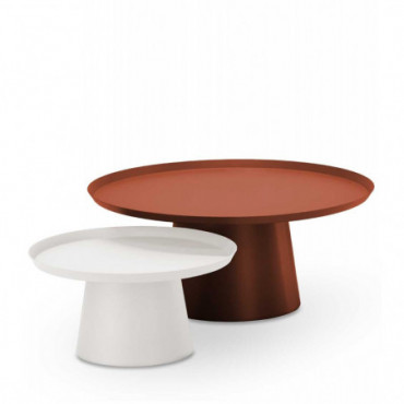 Tables Basses Soma Terracotta/Blanc x2