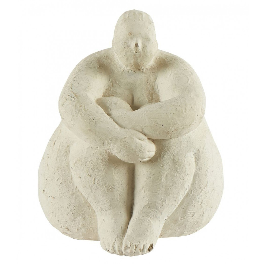 Statue Sumette Tailleur Athezza Sculpture Statuette Décoration à Poser en  Ciment Couleur Blanche 15x20x25cm