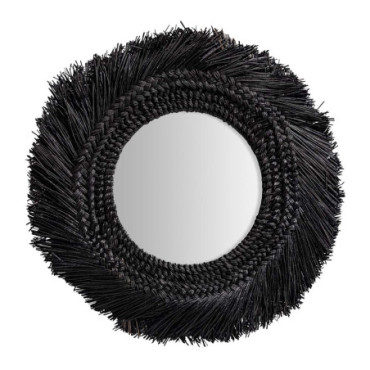 Miroir Desouk Noir en Fibre Naturelle 70cm