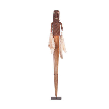 Figurine Masque Marron Beige en Fer 45cm