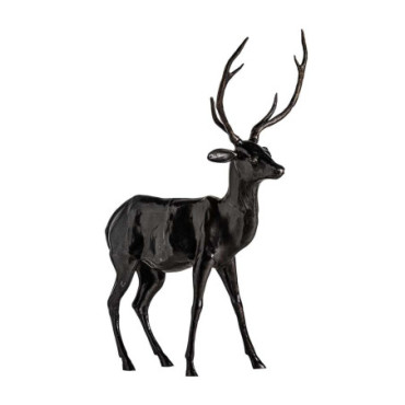 Statue Animale Cerf Noir en Laiton 150cm