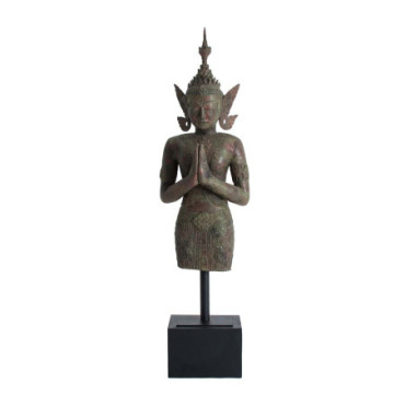 Statue Oriental Vert Doré en Bronze 167cm