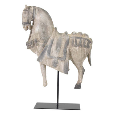 Figurine Cheval Gris en Résine 48cm