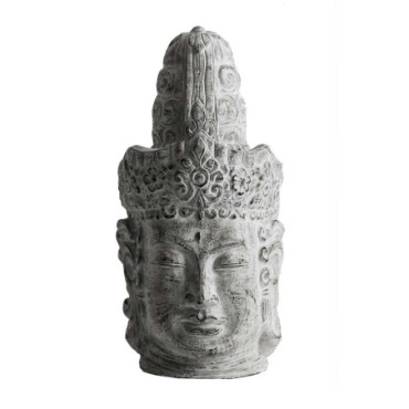 Buste Bouddha Blanc Cassé en En Terra Cuite 72cm