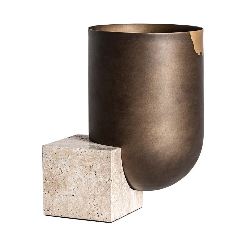 Vase Asher Bronze en Marbre 30cm 33671 Vical Home