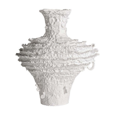 Vase Basilio Blanc en Résine 35cm