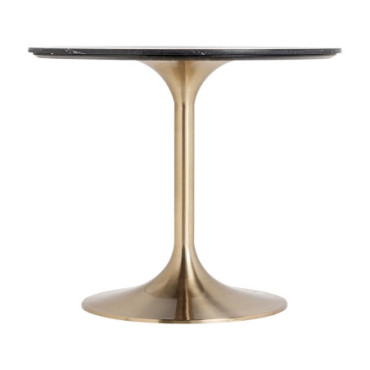 Table Kelheim Noir Doré en Tuile De Porcelaine 90cm