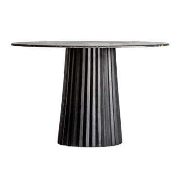 Table Plissé Wood Noir en Bois De Mangue 122cm