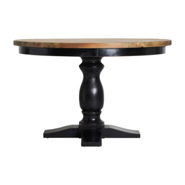 Table Zenica Noir Naturel en Bois D´Orme 120cm