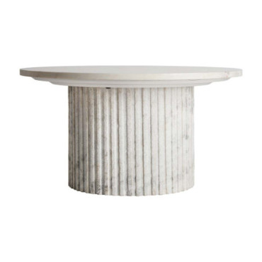 Table Basse Esches Blanc en Marbre 80cm