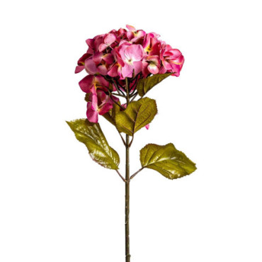 Fleur Hortensia Rose en Plastique 80cm