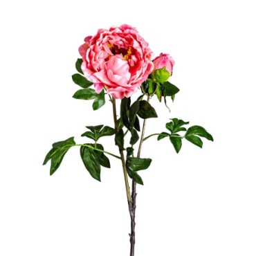 Fleur Peonia Rose en Plastique 97cm