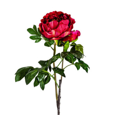 Fleur Peonia Rouge en Plastique 97cm