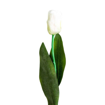 Fleur Tulipan Blanc en Plastique 64cm
