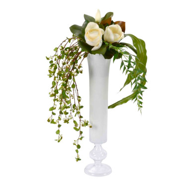 Vase Prestige S/Pied Hauteur 80 Cm Diamètre 18 Cm Blanc