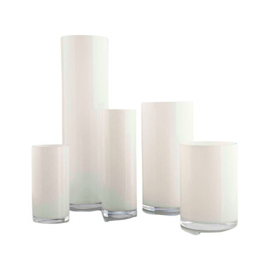 Vase Cylindrique Hauteur 32 Cm Diamètre 15 Cm Blanc