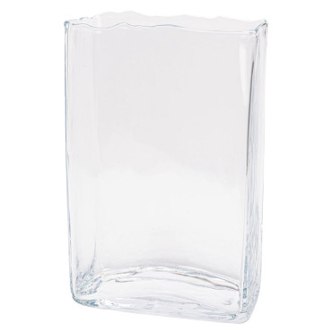 Vase Rectangle Décoration Hauteur 35X22X10 Cm Transparent