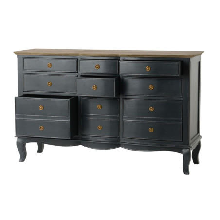 Commode 9 Tiroirs Gris Maddy