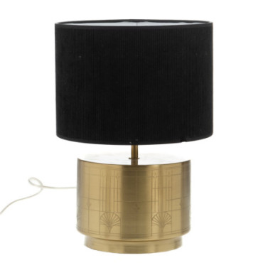Lampe Deva Abat-jour Cylindrique Velour Noir - E27_15W