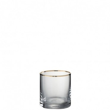 Verre Bord Cylindrique Verre Transparent/Or