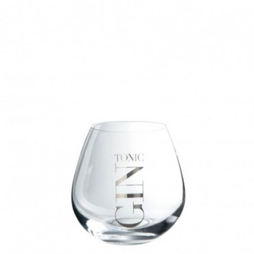 Verre Gin Tonic Boule Bas Transparent/Argent