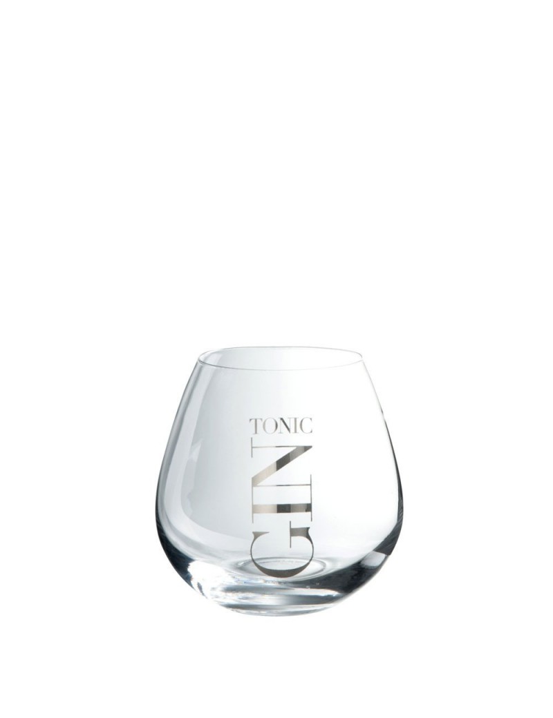 Verre Gin Tonic Boule Bas Transparent/Argent J-line