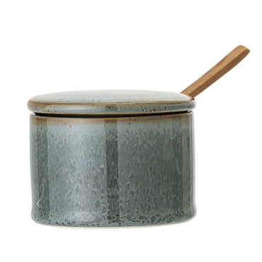 Pot Pixie Avec Couvercle Et Cuillère Vert Grès