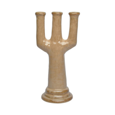 Bougeoir chandelier 3B Pottery terre d'ombre L18,4 P14,3 H38,5cm