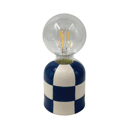 Lampe décorative Carreau bleu D8,6 H19,7cm Opjet 16506
