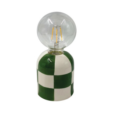 Lampe décorative Carreau vert D8,6 H19,7cm