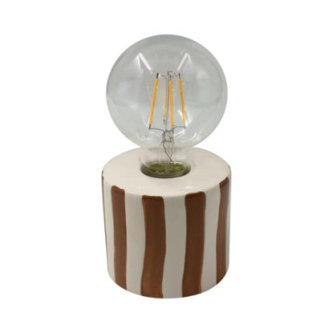 Lampe décorative Rayure marron D8,8 H17,5cm